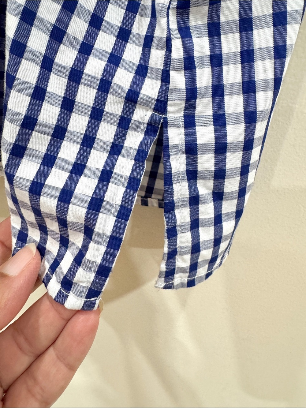 CeCe Blue White Gingham Puff Sleeve Cotton Blouse Square Neck Top M - Picture 6 of 7